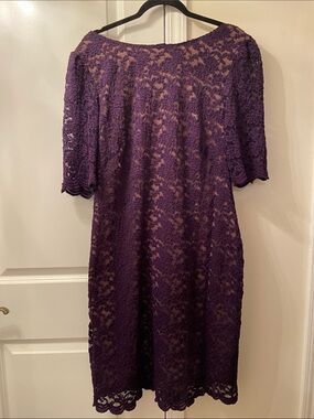 Collection dressbarn size 16 deep purple lace mid-length formal dress wedding